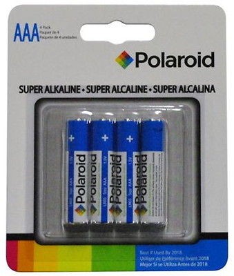 NEW POLAROID PAAA4PK SIZE AAA ALKALINE 4 CARD PACK