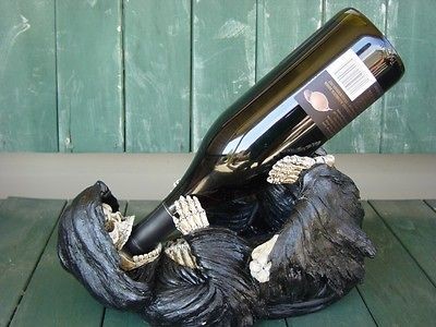 GRIM REAPER WINE BOTTLE HOLDER GOTHIC PAGAN DEATH DECOR KITCHEN HOUSE 