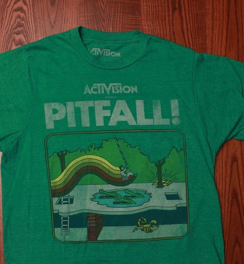 Atari Classic Video Games Activision Presents Pitfall Logo Green 