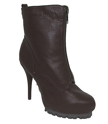 FREDERICKS OF HOLLYWOOD NEW BROWN HIGH HEEL ANKLE BOOTIE BOOTS ZWOMEN 