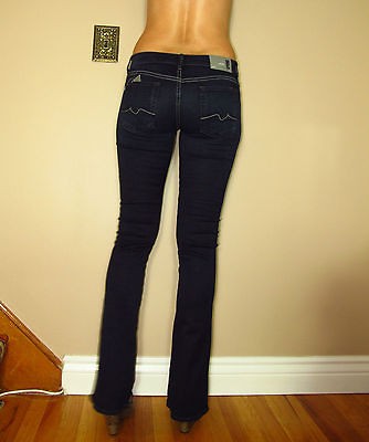 Seven 7 For All Mankind Kaylie Slim Sexy Boot Skinny Gummy Jeans Dark 