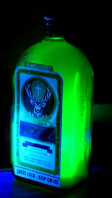 Jagermeister GLOWING NEON Blacklight Bottle    add poster sign    UV 