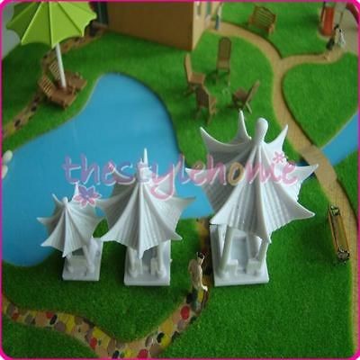   White Unpainted DIY 8 Corner Arbour Model Toy Model Layout Decor