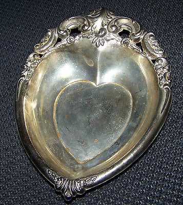Godinger Heart Shape Open Cutwork Candy Dish Silver sp