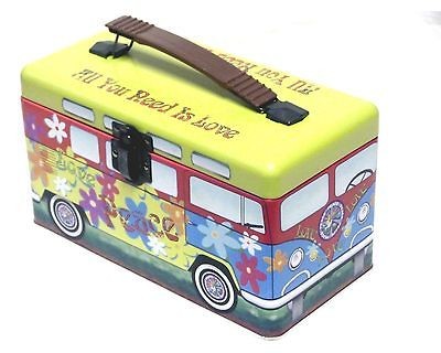 Hippie Van Bus Lunch Box   All You Need Is Love, Love Peace, Flower 