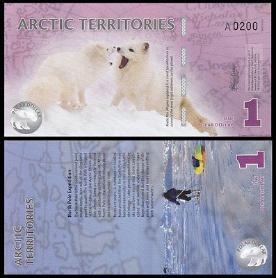 ARCTIC TERRITORIES 1 DOLLAR 2012 POLYMER P NEW UNC LOT 5 PCS