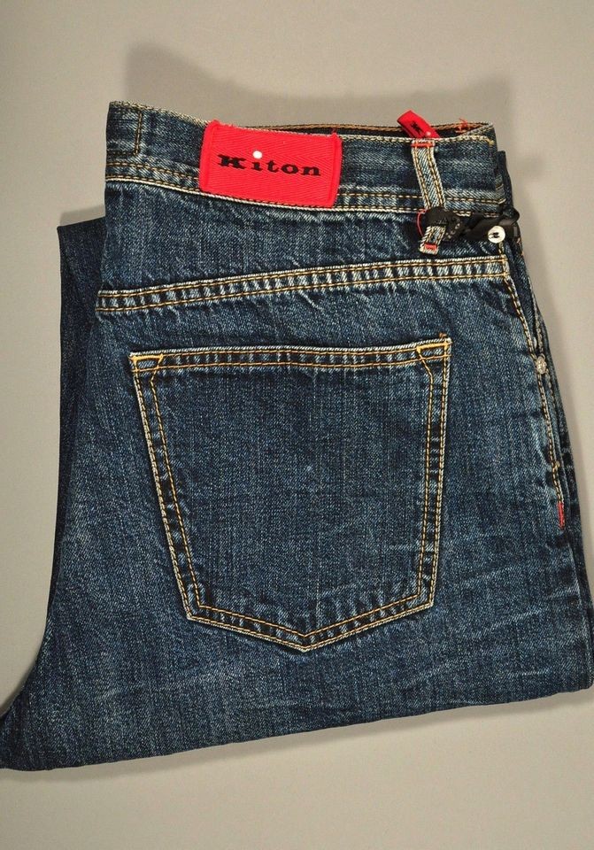 New $895 KITON Napoli Denim Jeans NWT 36 52 #05029