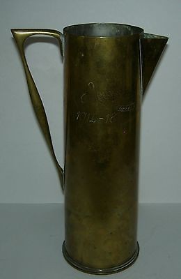   Brass 11 1/4 Artillery Shell Trench Art Pitcher Orig. Period Item