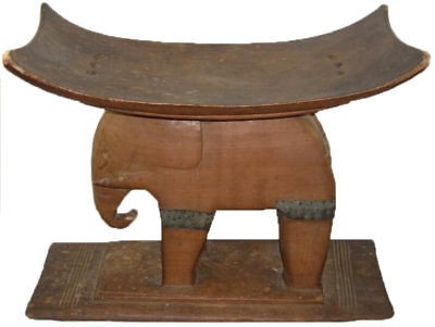 AUTHENTIC OLD AFRICAN ASHANTI ELEPHANT STOOL GHANA AKAN