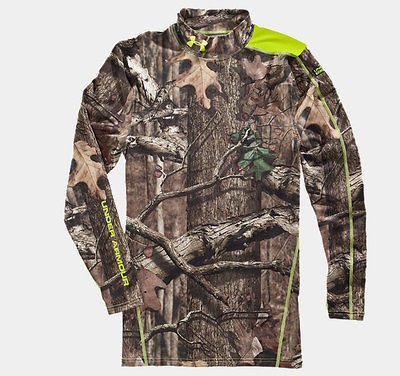 Under Armour Mens ColdGear Evo Scent Control Mock Longsleeve Camo 