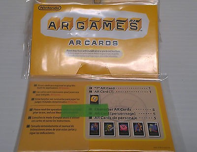 NINTENDO 3DS AR Game Cards 6 Original Factory Cards Brand New Never 