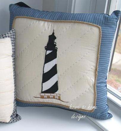 ATLANTIC ISLE NAUTICAL LIGHTHOUSE ACCENT THROW PILLOW