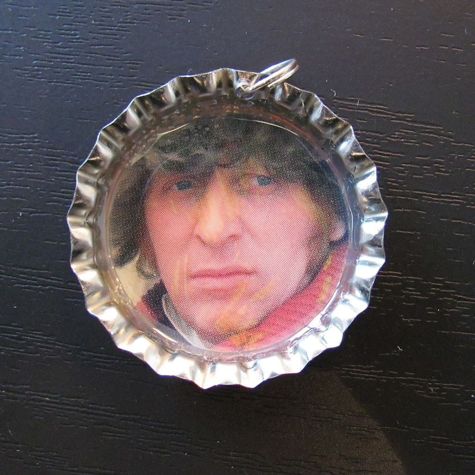 Doctor Who Tom Baker closeup bottle cap charm necklace