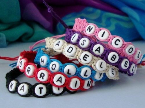   Bracelet Any Name Letter Bead Red/Blue/Purpl​e/Brown/Pink/B​lack