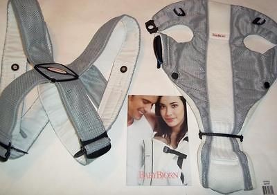 EUC BABY BJORN INFANT CARRIER AIR MESH SLING FRONT PACK ln WHITE GRAY 