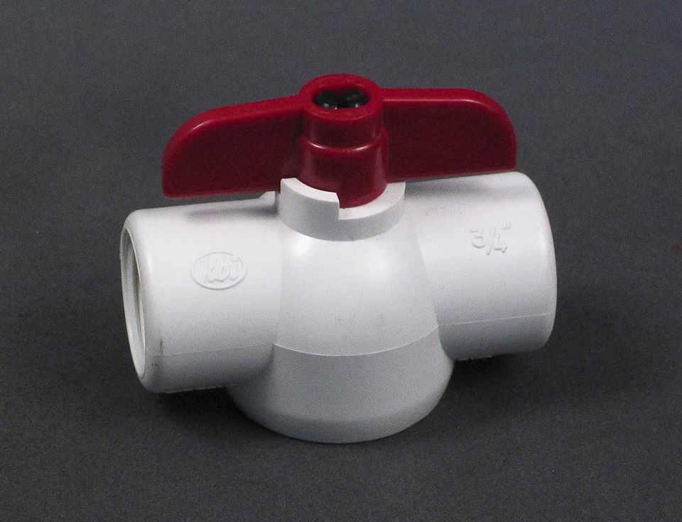 Ball Valve 3/4 IPS .75 Threaded PVC KBI King Brothers Industry USA 