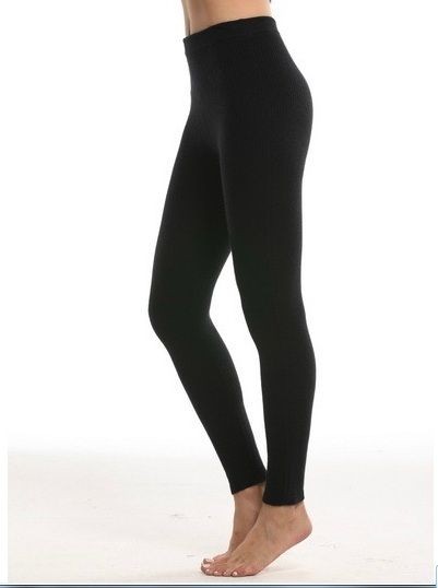 New Super Comfort Must have Luxury Silk Cashmere Slim Leggings Black 