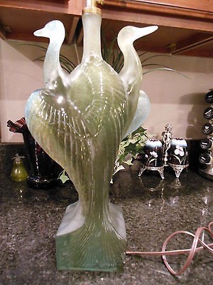 Signed DAUM France Handmade HERON Lamp Mint in BOX 02841 Crystal