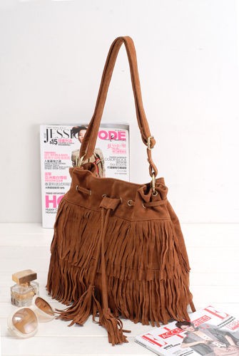 HOT Faux Suede Fringe Tassel Shoulder Bag Womens Handbags Messenger 