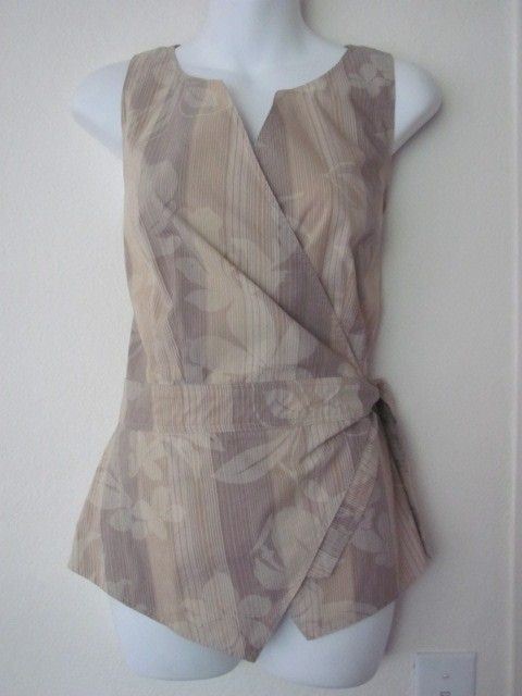 FINLEY ELEGANT SLEEVELESS CROSSOVER TOP SIDE TIE SIZE L