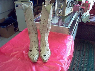 BCBGIRLS BOOTS 9.5 LEATHER WESTERN COWBOY COWGIRL KNEE HIGH