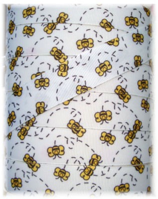 DIZZY BEES BUMBLE BEE BUZZ GROSGRAIN RIBBON SUMMER 4 HAIRBOW BOW