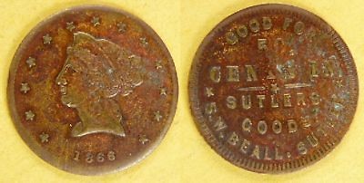 Sutler Token Civil War S.W. Beall, Non local