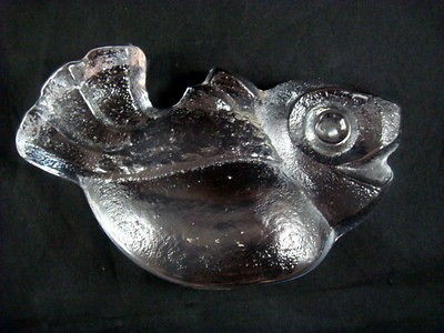 Original Lars Hellsten Signed Crystal Fish Paper Weight Sculpture 