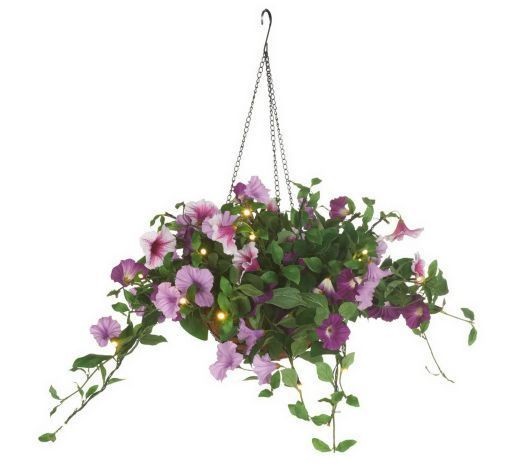 Bethlehem Lights Battery Operated Spring Petunia Hanging Basket w 