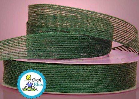 Forest Green Jute Burlap 3/8 Open Weave Ribbon Christmas Fast Ship 