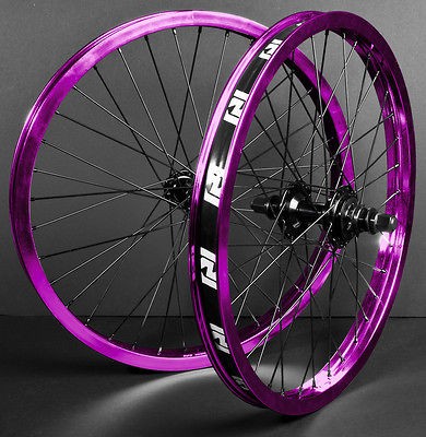 REVENGE COMPLETE WHEEL SET WHEELS PURPLE BLACK FRONT BACK 9 PROFILE 