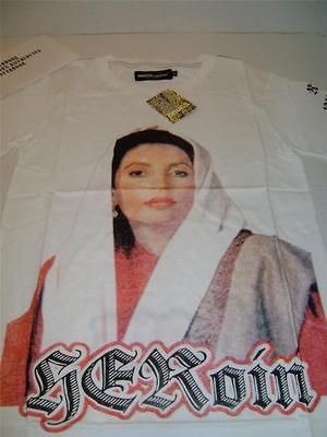 Drugs Couture Heroin(e) Benazir Bhutto T SHIRT L Hellz Bellz Mama Dime 