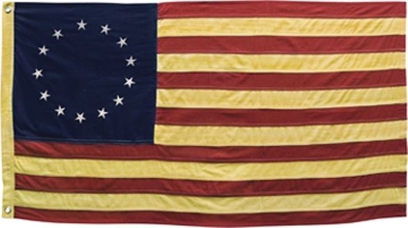 AMERICAN BETSY ROSS FLAG 13 STAR CIRCLE AGED TEA STAINED LOOK LARGE 34 