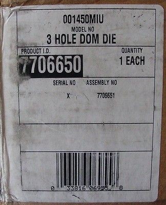 GBC 3 HOLE DOM DIE SET BINDER, 7706650 New in box