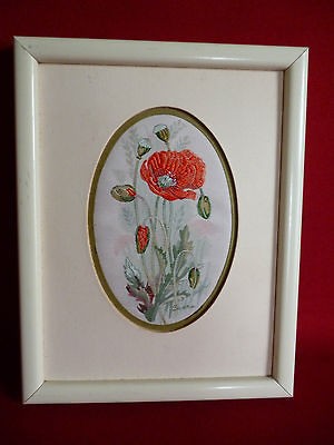 Cashs Delicately Woven Silk Poppy Picture By J & J Cash