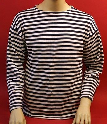   Russian NAVY BLUE Striped TELNYASHKA SHIRT size S/M hi quality cotton