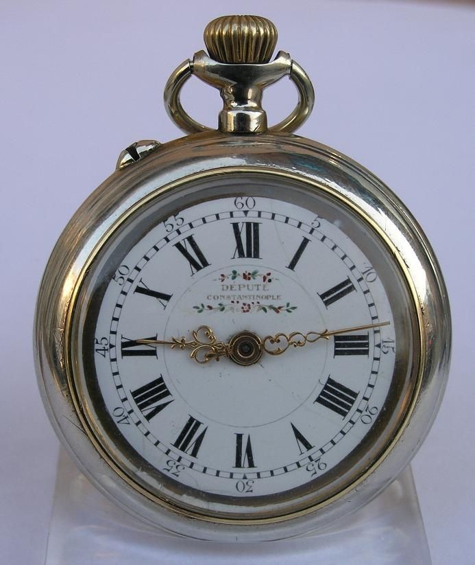   CONSTANTINOPLE ROSKOPF PATENT OPEN FACE MENS POCKET WATCH 1900s