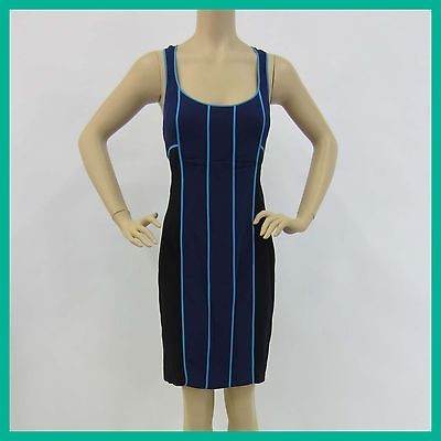 Jay Godfrey Womens Racerback Color Block Dress, Moroccan Blue Rtl$495 