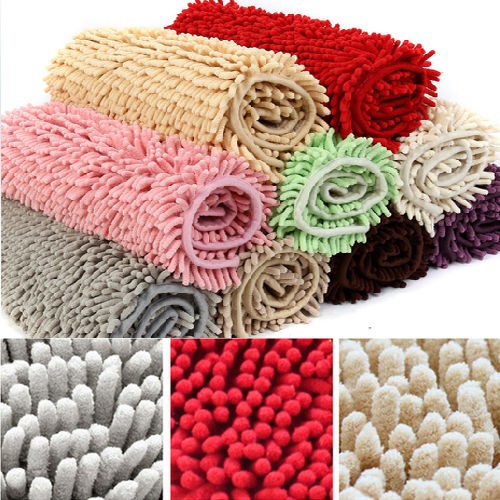 NEW Washable Bathroom Shaggy Rugs Non Slip Bath Mat Nine Colors Thick 