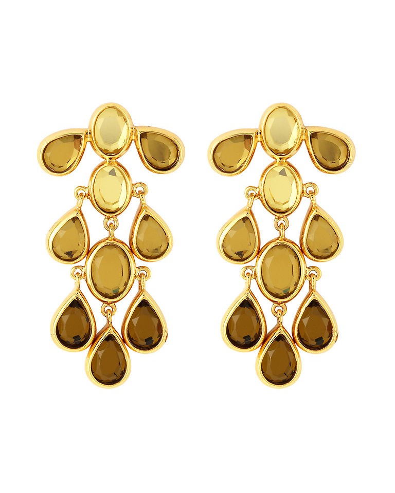 Isharya Glass Chandelier Earrings, Shaded Yellow