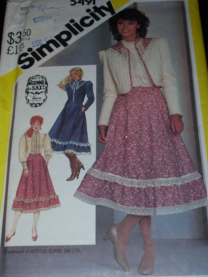   #5491 LADIES COUNTRY SKIRT VICTORIA​N BLOUSE JACKET PATTERN 12uc