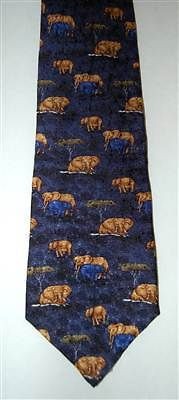 Elephants Tie Jimmy V Novelty Necktie Jim Valvano Blue Elephant Tusk 