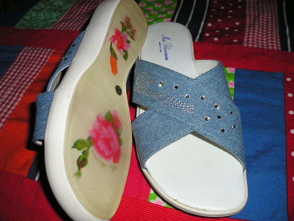 NIB*BLUMARINE*FANTASTIC JEAN SLIDES FLAT SHOES*5*38*8