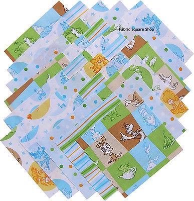 Dr. Seuss RAINBOW BOY 6.5 Fabric Quilting Squares Robert Kaufman