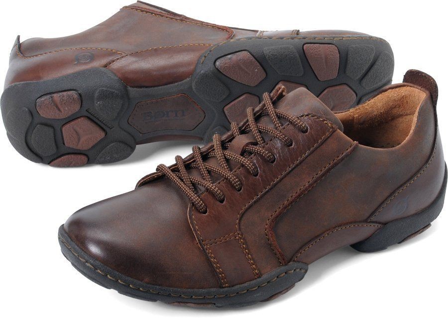 Mens Born Lace Up Casual Shoe Davey Chestnut Brown M8752