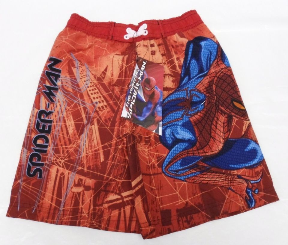 New Boys The Amazing Spiderman board surf shorts NWT Size 6 Red design