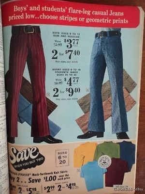 1972  Roebuck Winter Sale Catalog   Groovy Bell Bottoms Disco Era
