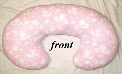 Pretty PINK and WHITE FLANNEL BREAST FEEDING NURSING BOPPY PILLOW