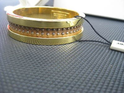 BURBERRY bracelet gold tone ,studs LEATHER NIB