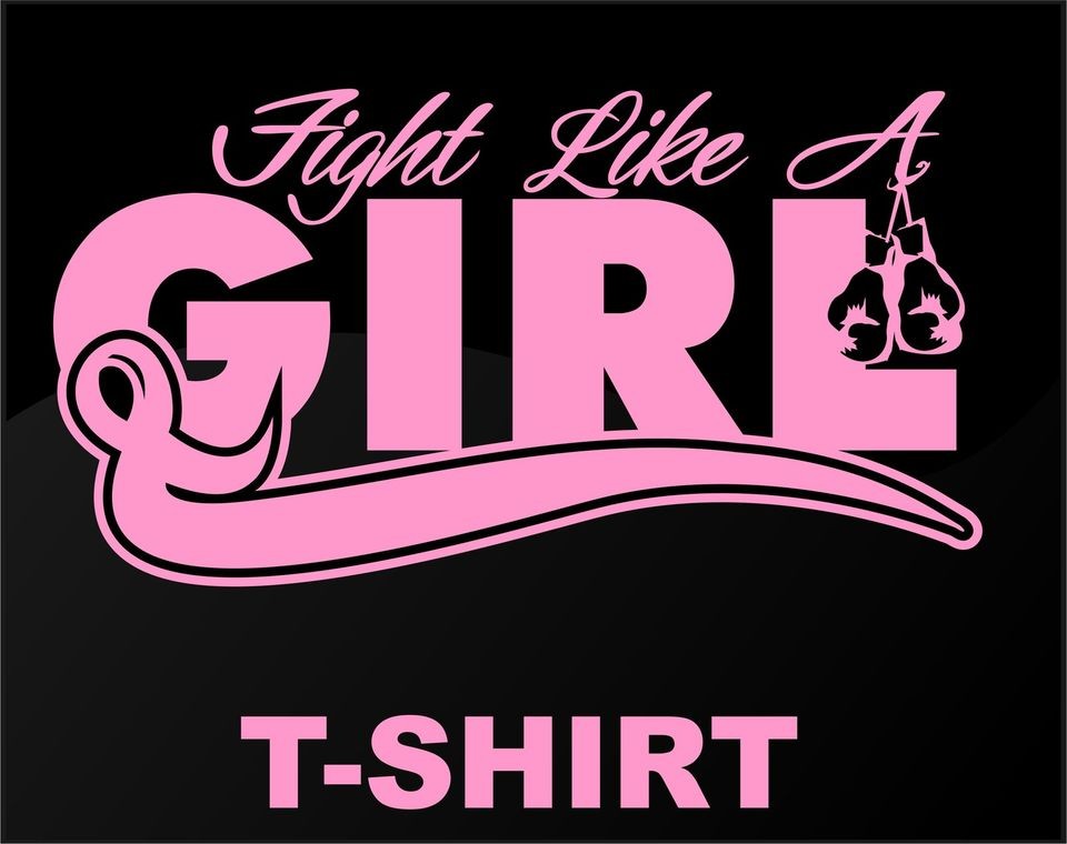   Fight Like A Girl T Shirt 4 Breast Cancer Awareness Boxing Gloves